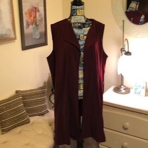 Burgundy Poly Spandex Vest.